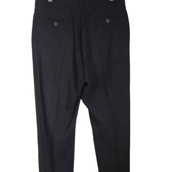 Rick Owens Women's Size 6 Black Cropped Trousers Pants Dress High Rise 100% Wool - Picture 6 of 15